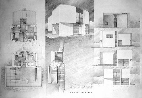 Drawings of a residential family house
