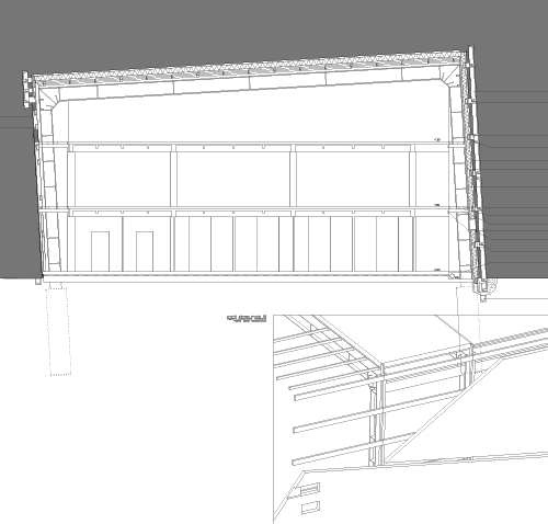 Section through the main wing. Wall structure.