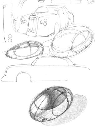 Sketches of a gravicar vehicle