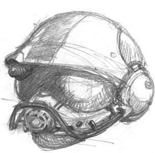 Sketch of Mylny's helmet