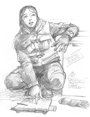 Sketch of a member of the crew