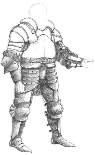Sketch of knight's armor