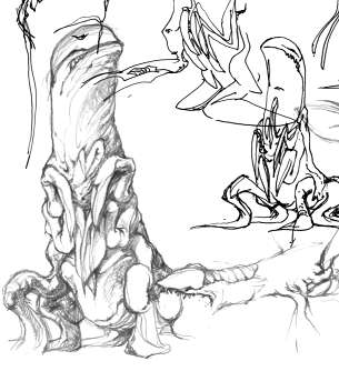 Sketches of an alien creature