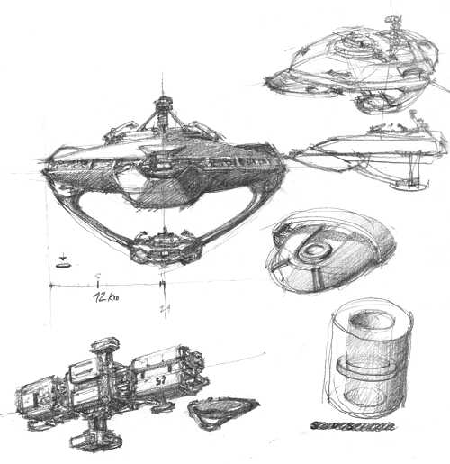 Sketches of a space cruiser