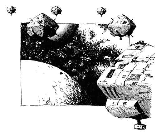 Sketch of an array of spaceships